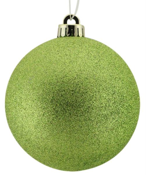 120MM GLITTERED BALL LIME - Burlap and Bling Decor
