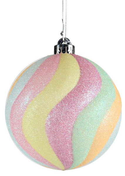 130MM WIDE STRIPE SWIRL BALL COTTON CANDY - Burlap and Bling Decor