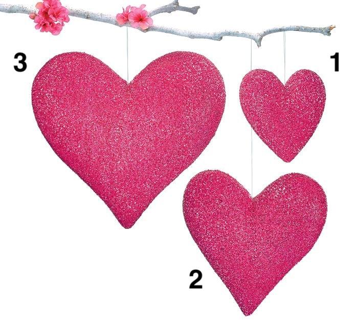 BERRY COLOR HANGING HEART 3 different sizes to choose from - Burlap and Bling Decor