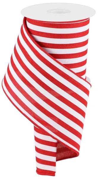 4"X10YD VERTICAL STRIPE RED/WHITE