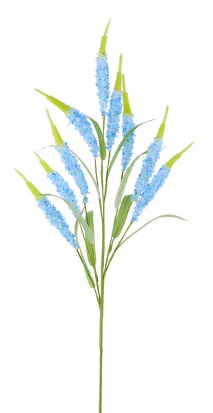 33"L MINI STYRO BEAD SALVIA SPRAY BLUE/CREAM - Burlap and Bling Decor