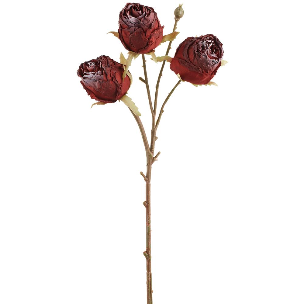 17.5"ROSE BUD SPRAY BURGUNDY - Burlap and Bling Decor