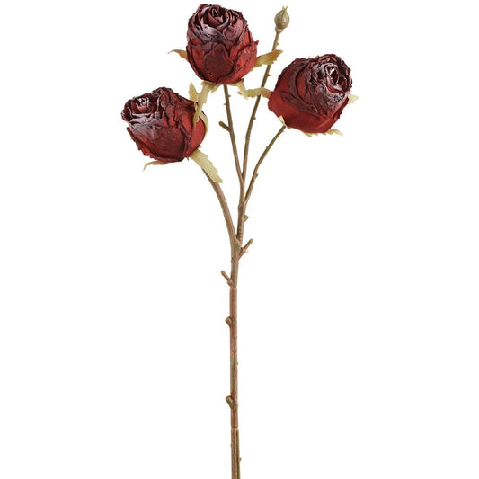 17.5"ROSE BUD SPRAY BURGUNDY - Burlap and Bling Decor