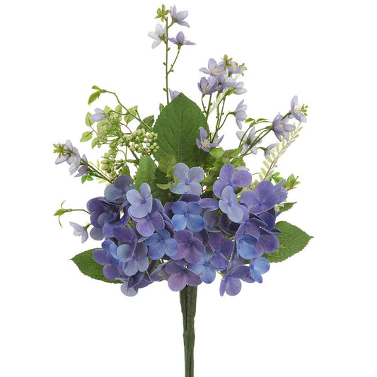 21" Hydrangea/Rose Myrtle/Mint Bouquet Helio - Burlap and Bling Decor