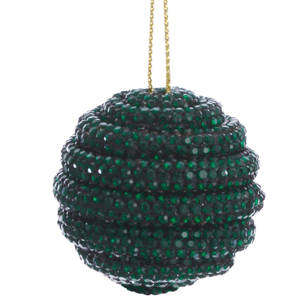 1"DIAMOND BALL ORNAMENT GREEN