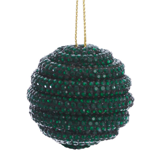 1"DIAMOND BALL ORNAMENT GREEN
