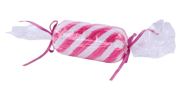 11.375"L X 2.375"DIA PEPPERMINT STICK WHITE/HOT PINK - Burlap and Bling Decor