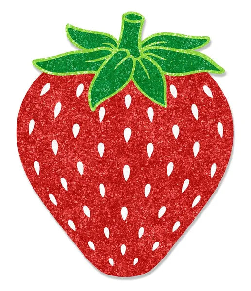 20"H X 16.25"W GLITTERED EVA STRAWBERRY RED/GREEN/WHITE - Burlap and Bling Decor