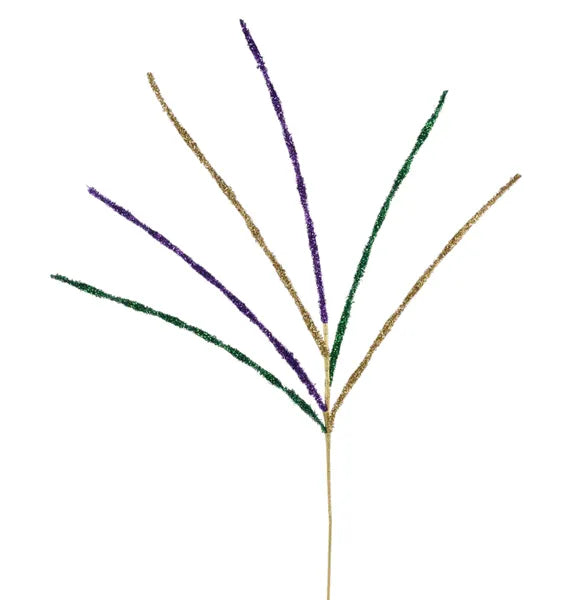39"L V-CUT FOIL GLITTER SPRAY MARDI GRAS - Burlap and Bling Decor
