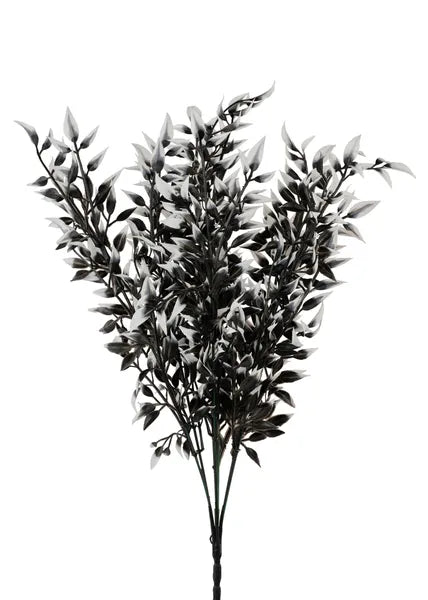 17.25" LEAF BUSH BLACK/WHITE - Burlap and Bling Decor