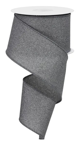 2.5"X10YD FINE GLITTER ON ROYAL LIGHT GREY