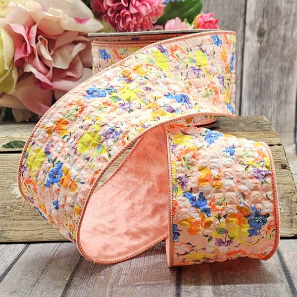 springtime ribbon with mixed floral 