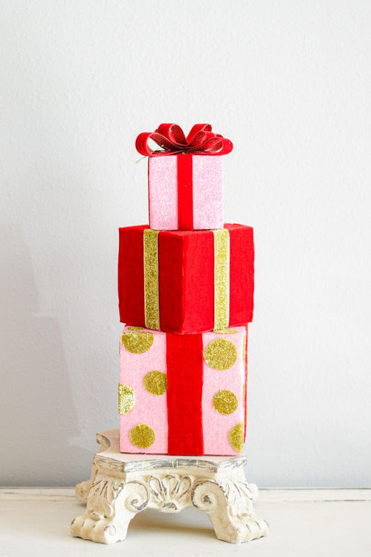 Giftbox Stack - Burlap and Bling Decor