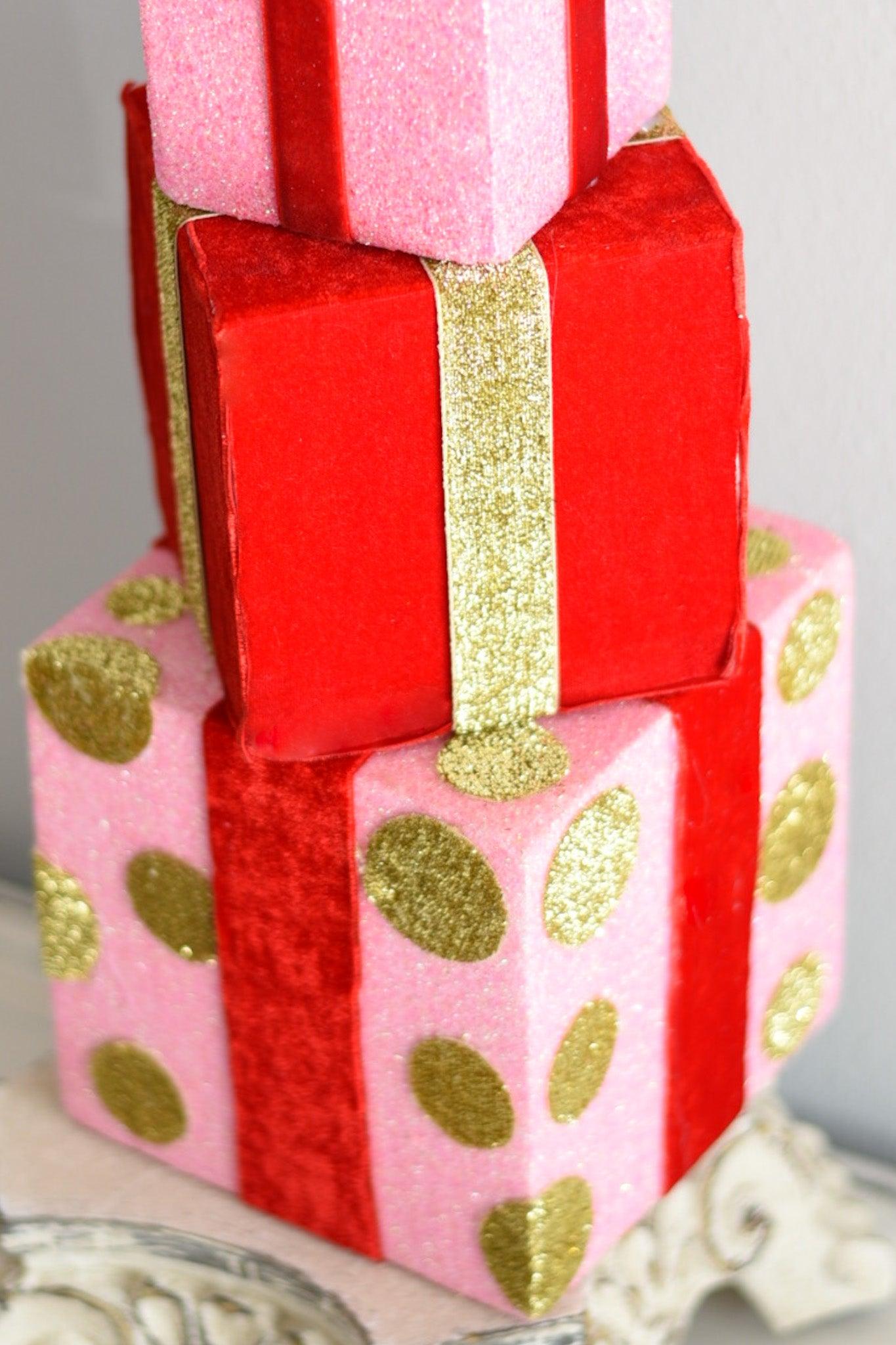 Giftbox Stack - Burlap and Bling Decor