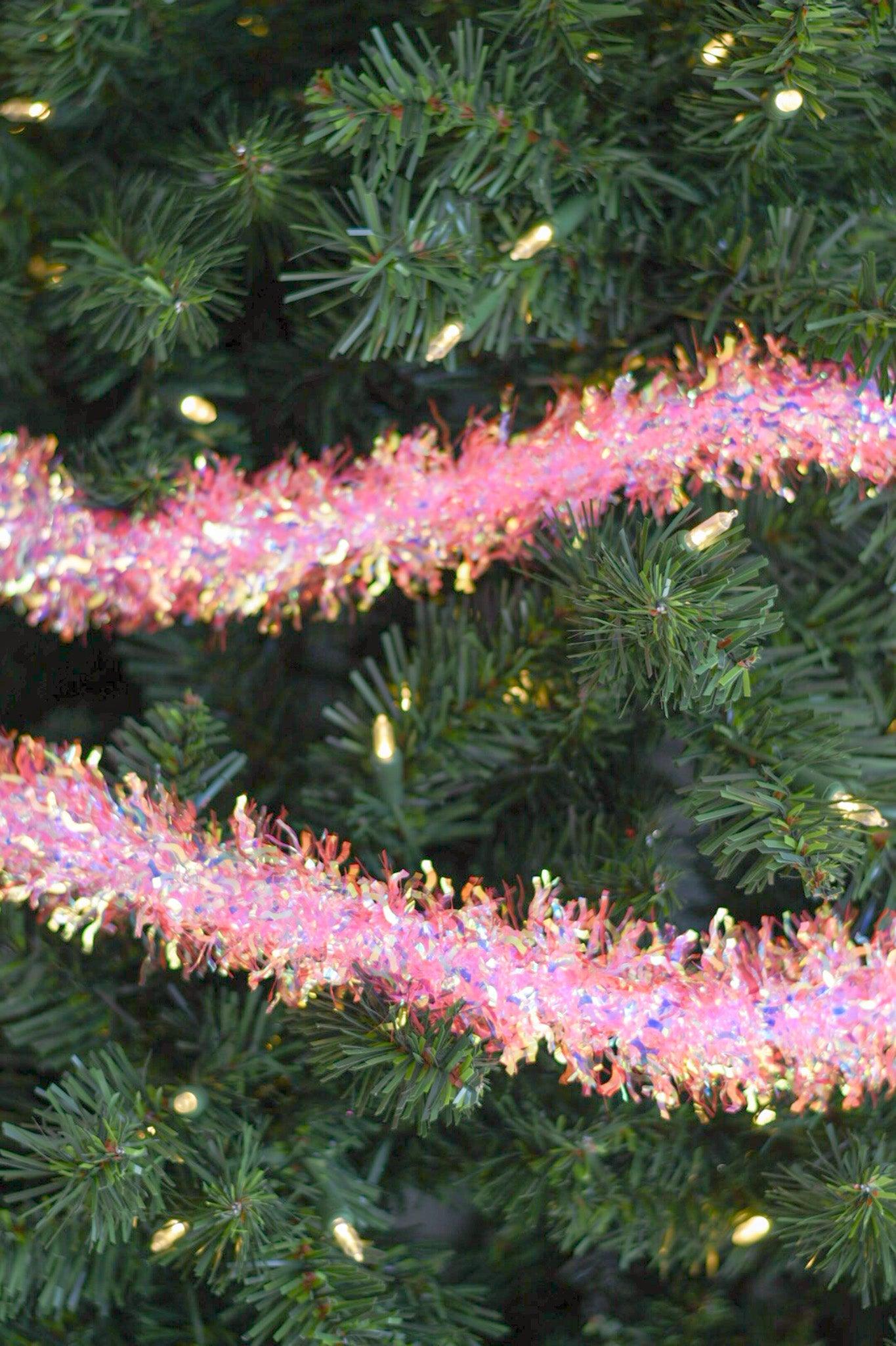 Iridescent Tinsel Garland - Burlap and Bling Decor