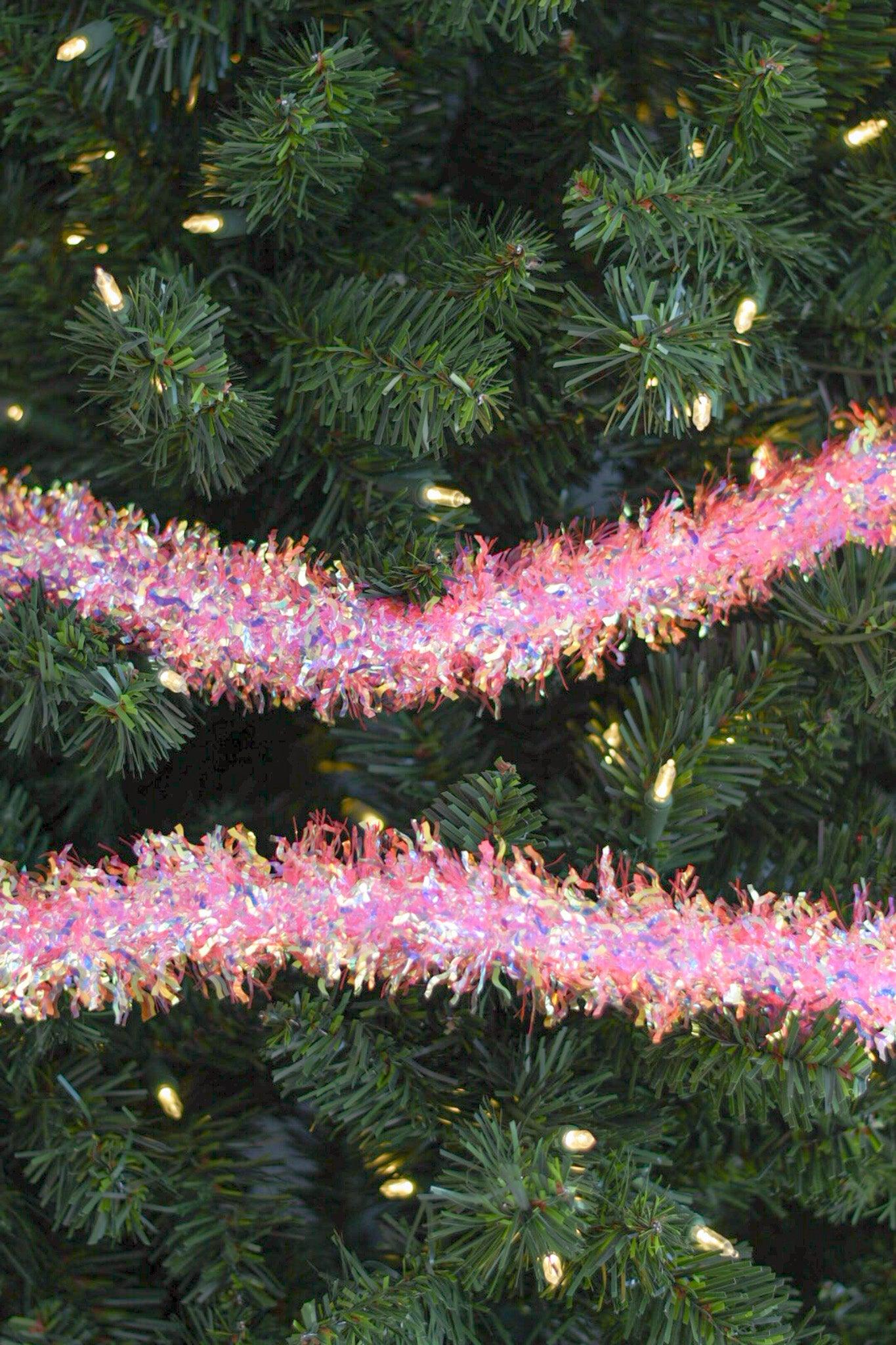 Iridescent Tinsel Garland - Burlap and Bling Decor