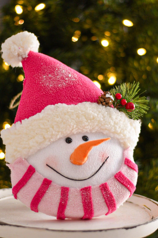 Ornament Snowman Head - Burlap and Bling Decor