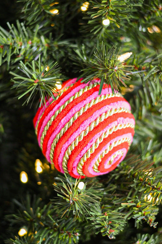 Ornament Spiral Ball - Burlap and Bling Decor