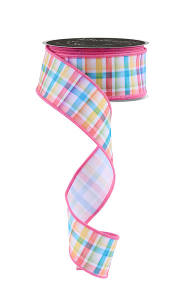 pastel plaid springtime ribbon