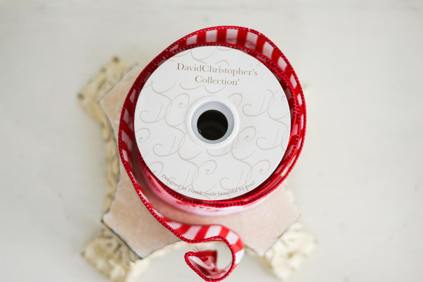 Peppermint Swirl Candy Ribbon w/ Striped Backing 4inX10YD - Burlap and Bling Decor