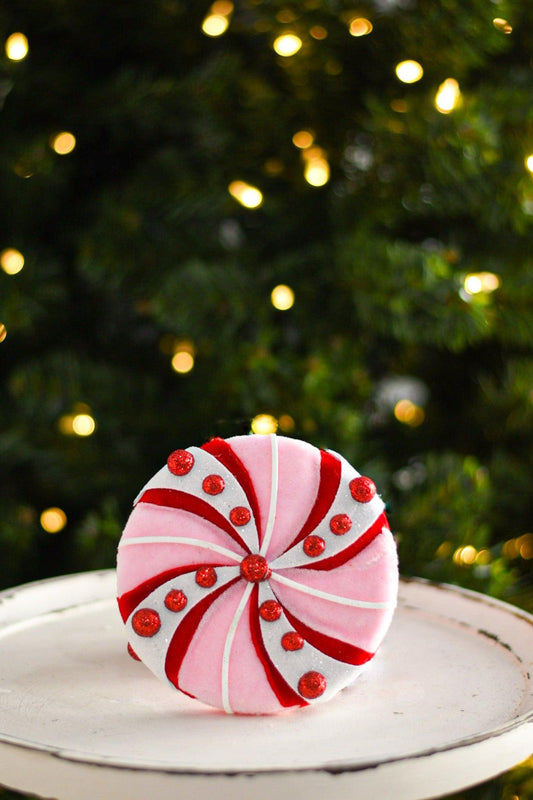 Perfectly Peppermint Candy Ornament - Burlap and Bling Decor