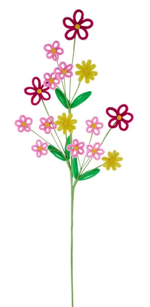 Craft pipe cleaners in a flower spray