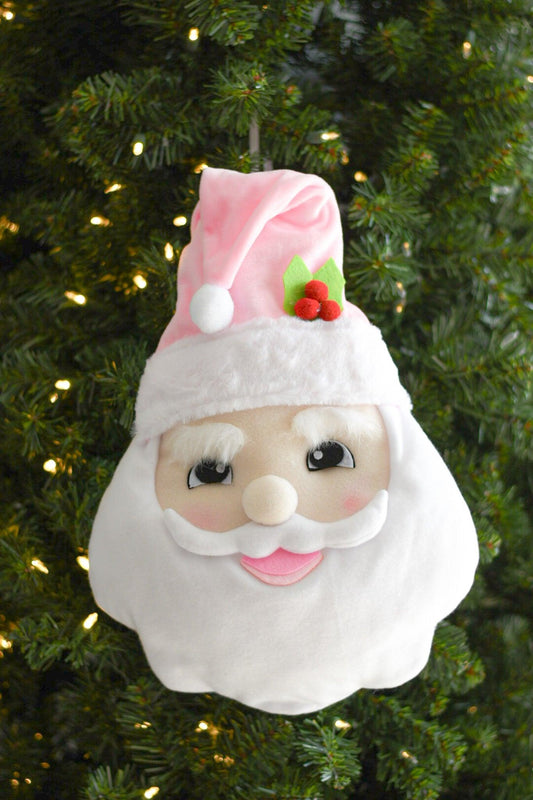 Plush Santa Head - Burlap and Bling Decor