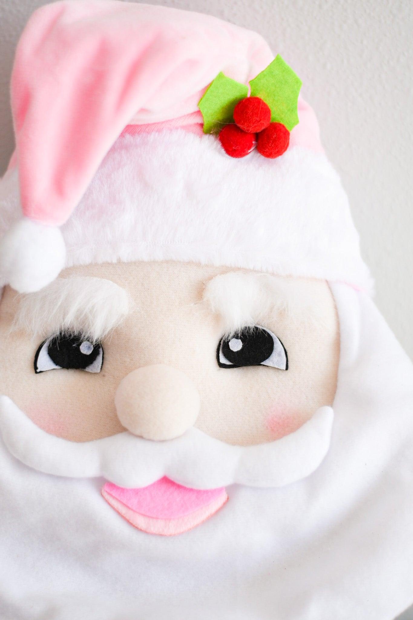 Plush Santa Head - Burlap and Bling Decor