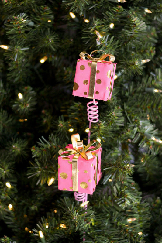 Polkadot Gift Box Spray Pink - Burlap and Bling Decor