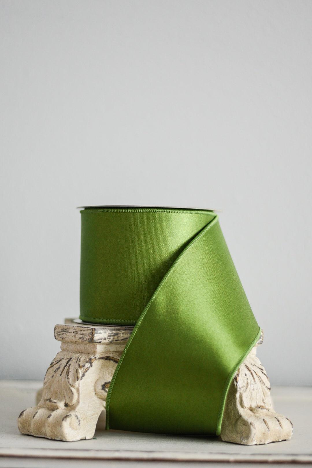 SATIN 4"X10YD / FOREST GREEN - Burlap and Bling Decor