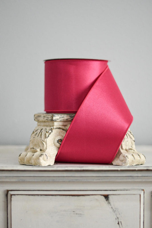 SATIN 4"X10YD / HOT PINK - Burlap and Bling Decor