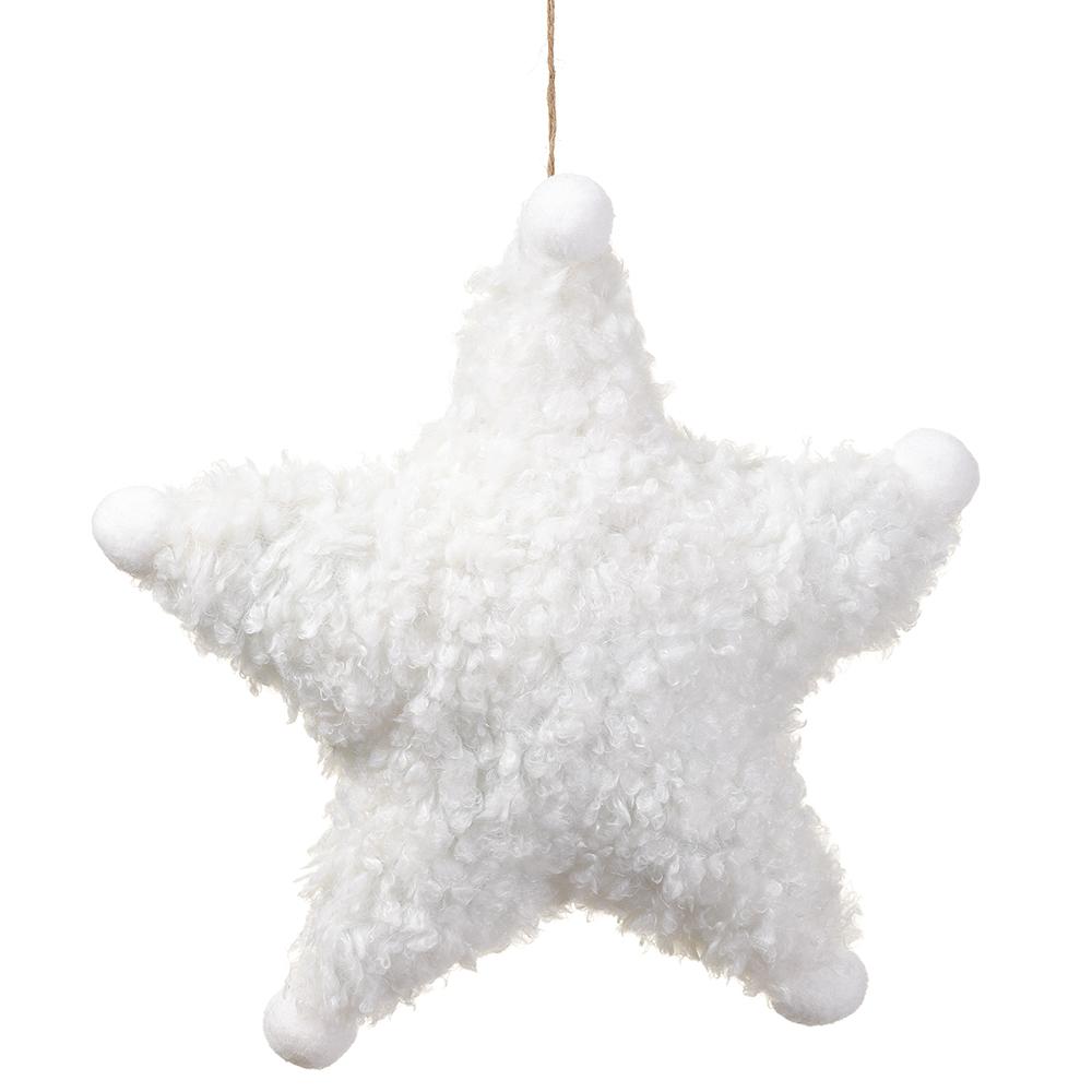 12" STAR ORNAMENT WH/BE ORNAMENT