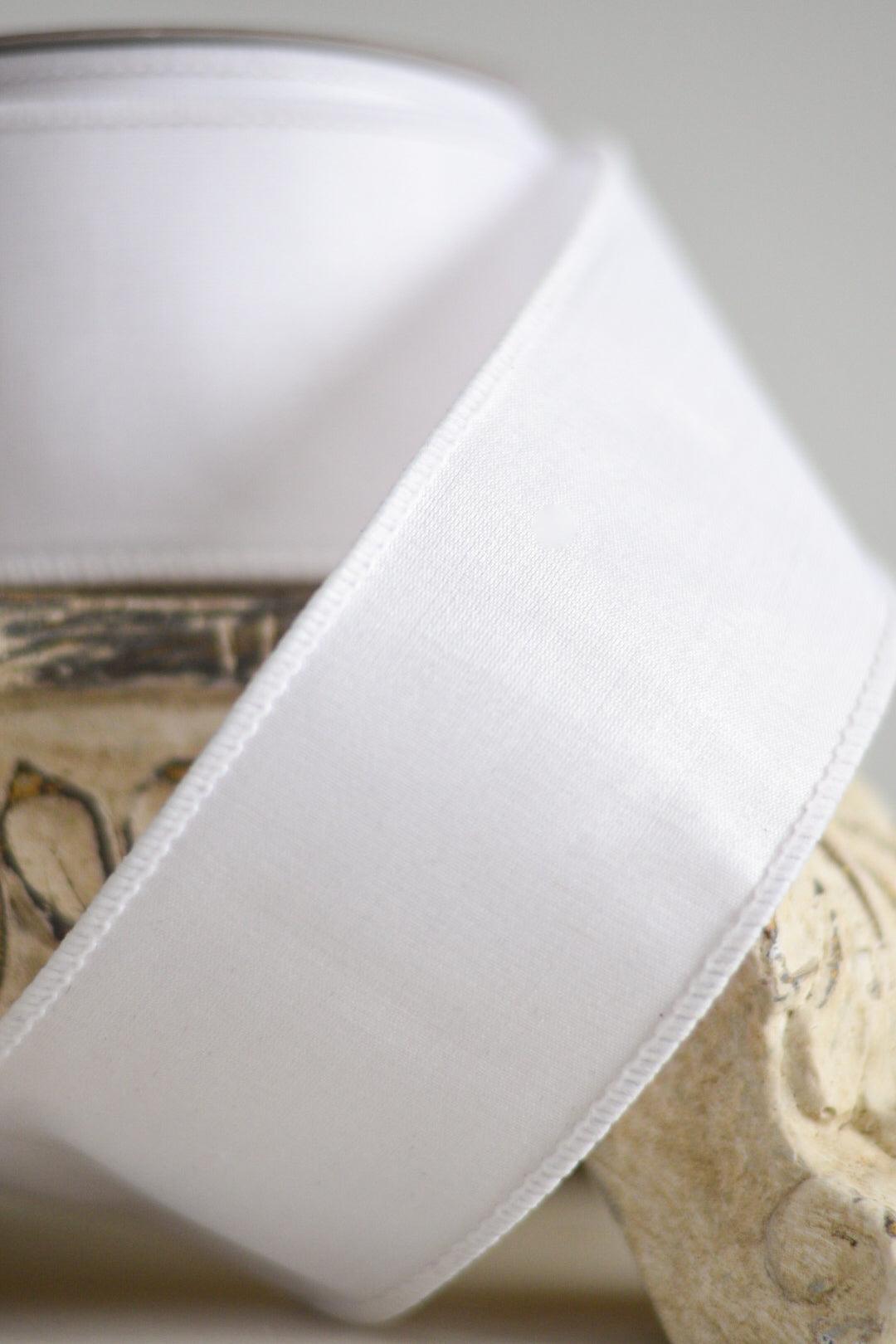 SUPER SATIN - 2.5in X 10YD / WHITE - Burlap and Bling Decor