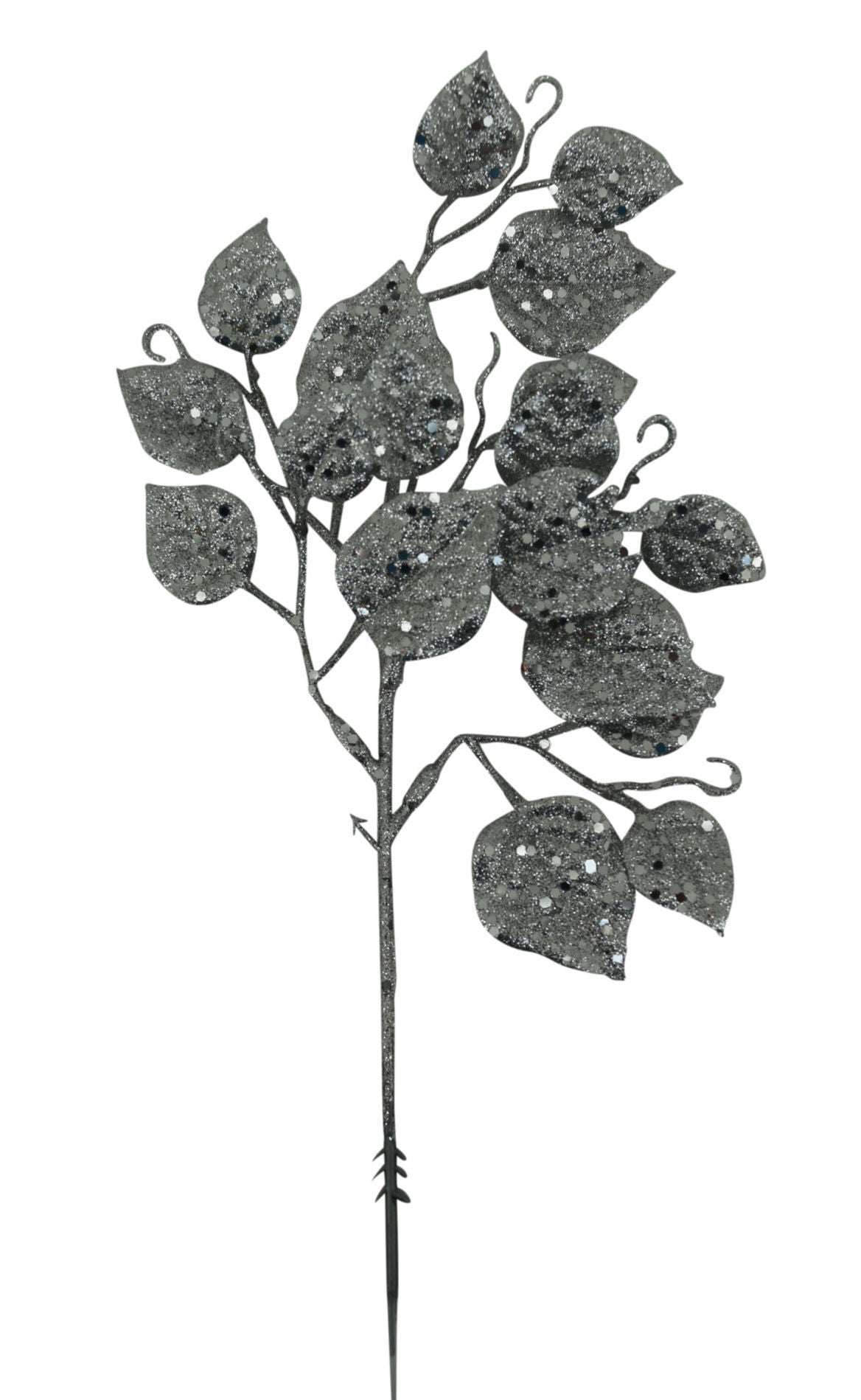 SILVER GLITTER LEAF spray - Burlap and Bling Decor