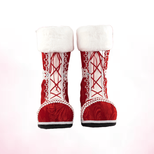 15in Red Santa Boots - Burlap and Bling Decor