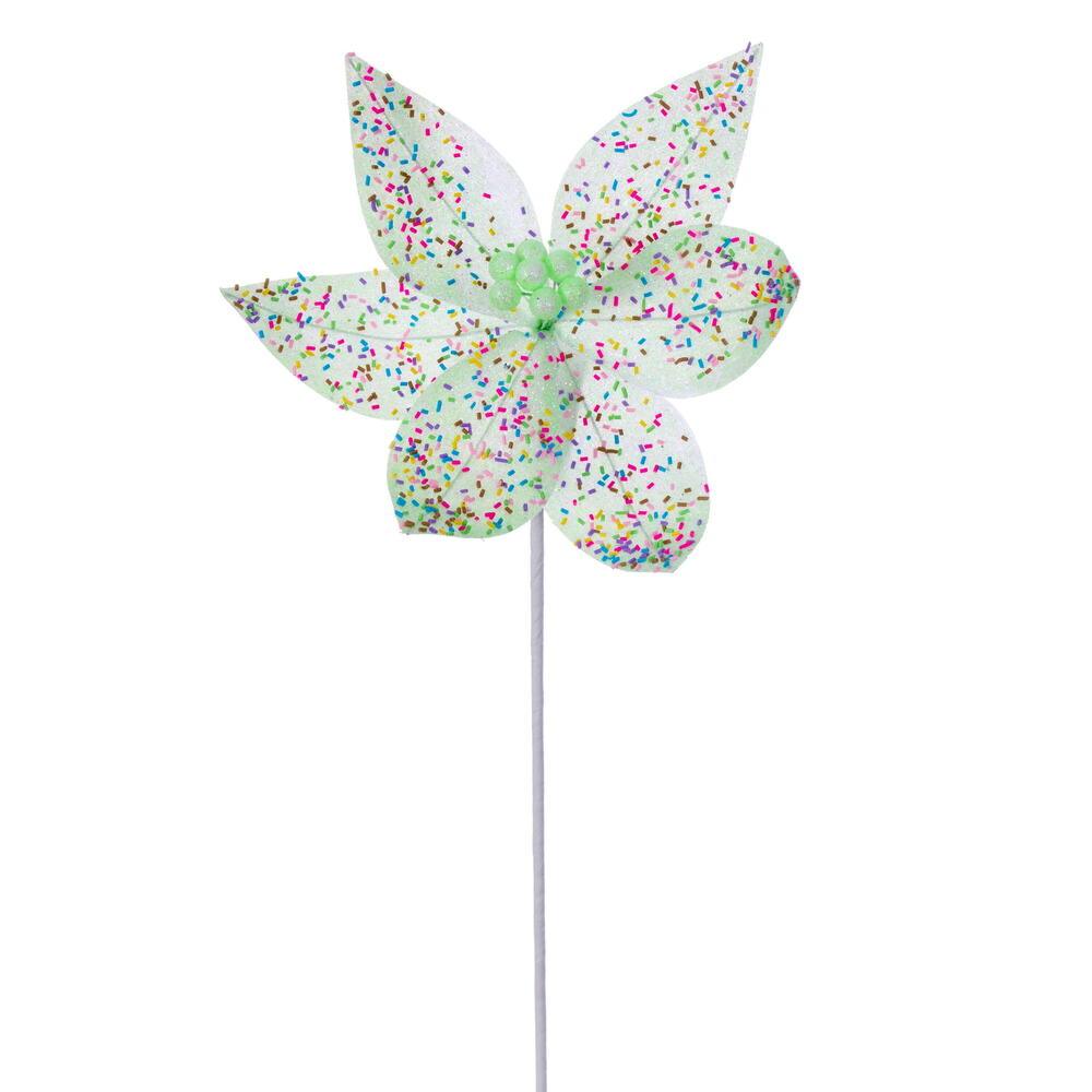 23" Mint Poinsettia Stem - Burlap and Bling Decor