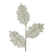 29in Glittered Open Holly Leaf - Burlap and Bling Decor