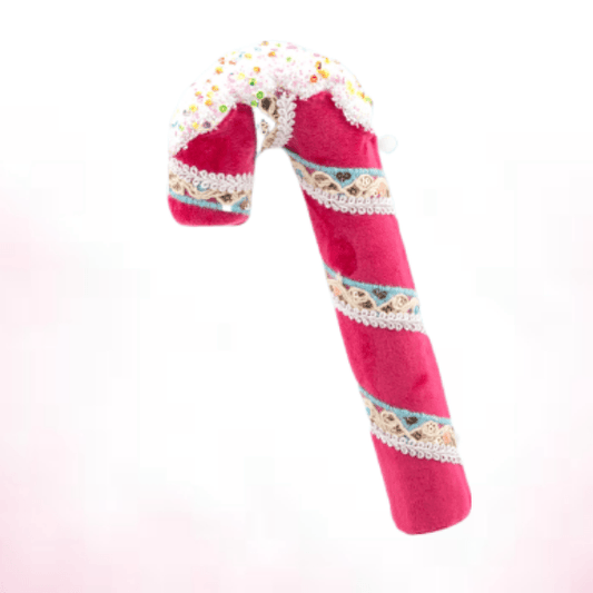8in Pink Candy Cane - Burlap and Bling Decor