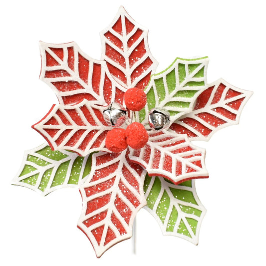 Candy Icing Felt Poinsettia 23in - Burlap and Bling Decor