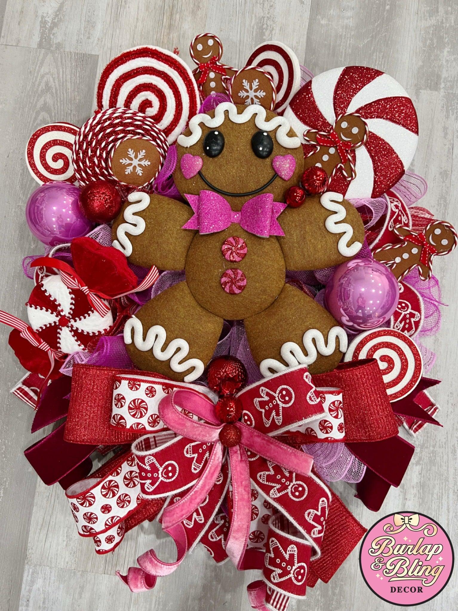 Gingerbread Wreath - Burlap and Bling Decor