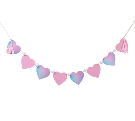 OMBRE PINK HEART GARLAND 42"H x 4"W x 0.10"D - Burlap and Bling Decor